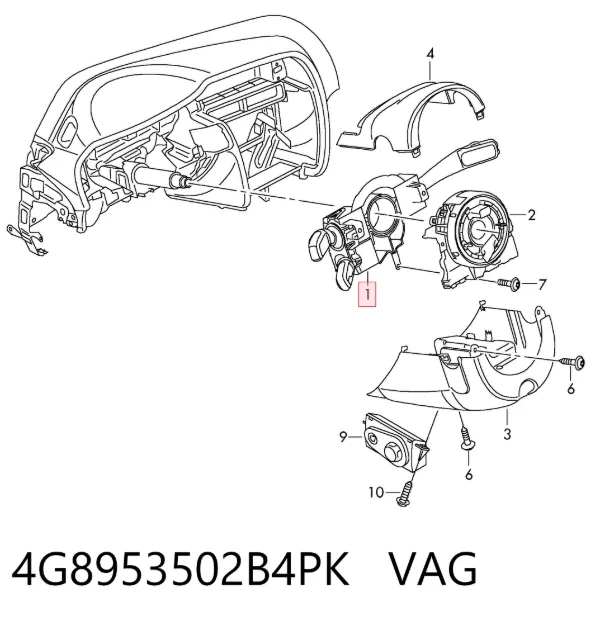 Conmutador columna dirección 4G8953502B4PK VAG