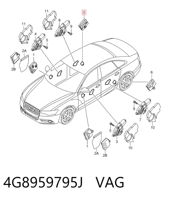 Módulo de confort de la puerta trasera 4G8959795J VAG