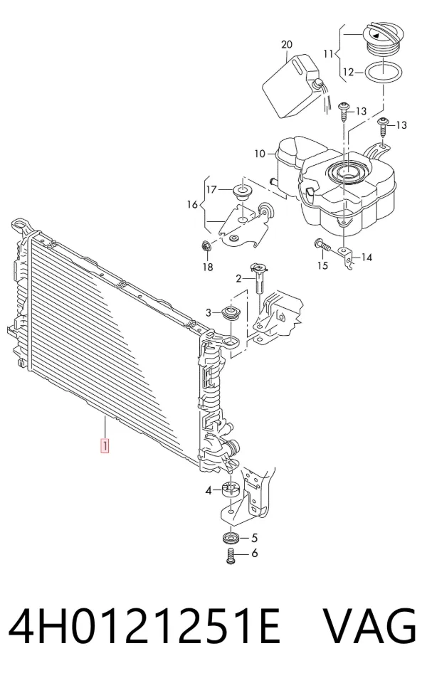 Radiador 4H0121251E VAG