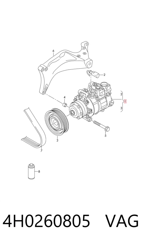 Compresor de aire acondicionado 4H0260805 VAG