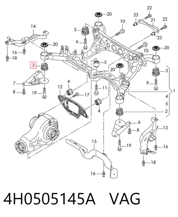 Silentblock trasero 4H0505145A VAG