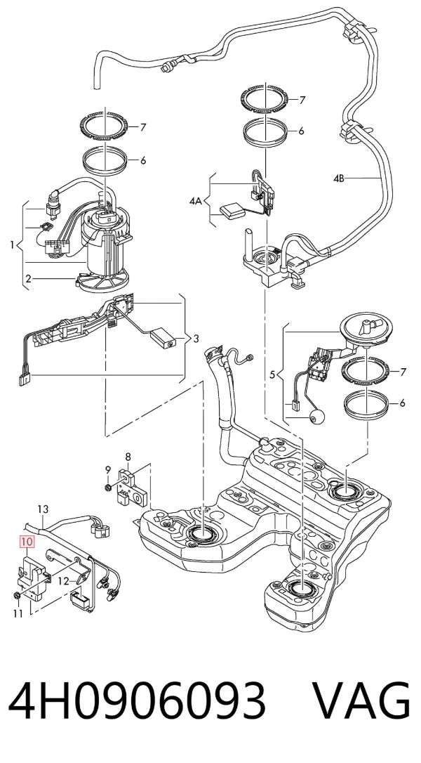 Módulo de control del motor de la bomba de combustible 4H0906093 VAG
