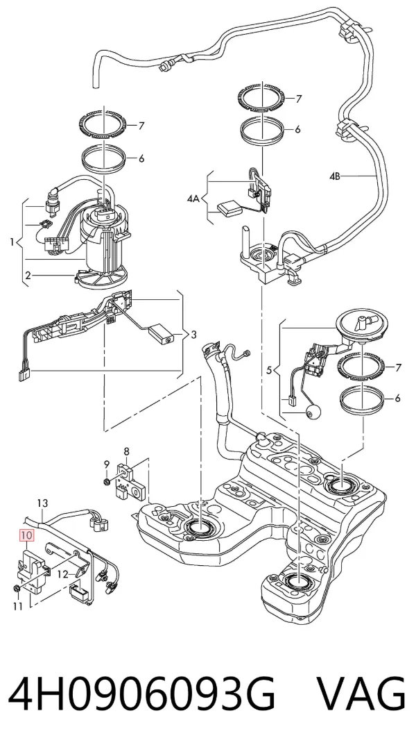 Módulo de control del motor de la bomba de combustible 4H0906093G VAG