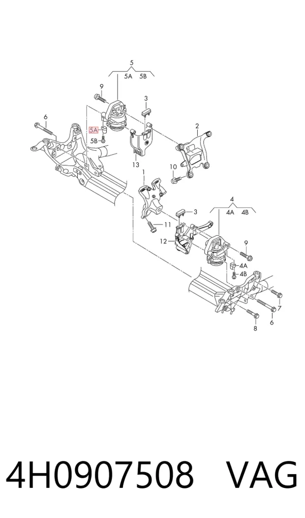 Sensor de aceleración longitudinal 4H0907508 VAG