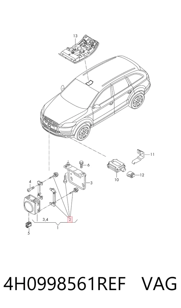 Soporte del radar de control de crucero (distronic) 4H0998561REF VAG
