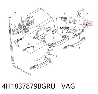 Embellecedor de la manija de puerta VAG 4H1837879BGRU