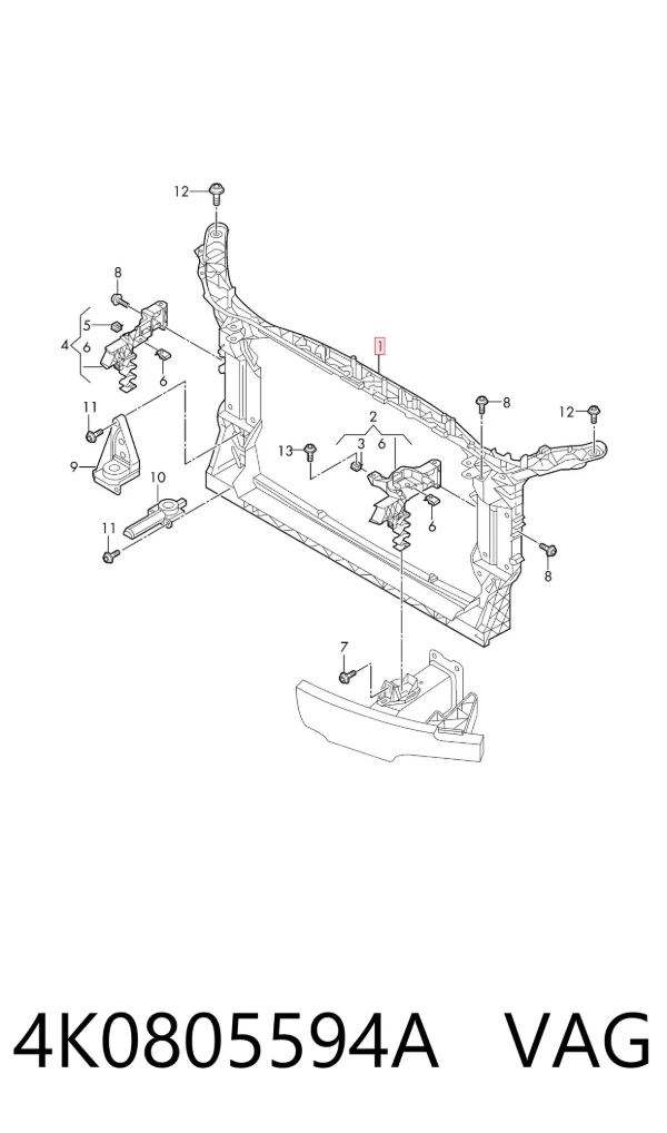 Soporte de radiador 4K0805594A VAG