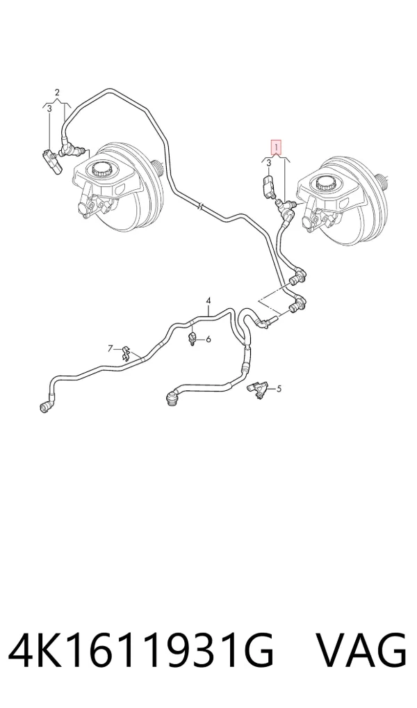 Sensor de presión del sistema de frenos neumáticos 4K1611931G VAG