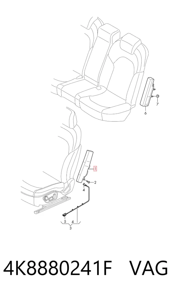 Airbag de respaldo del asiento izquierdo 4K8880241F VAG