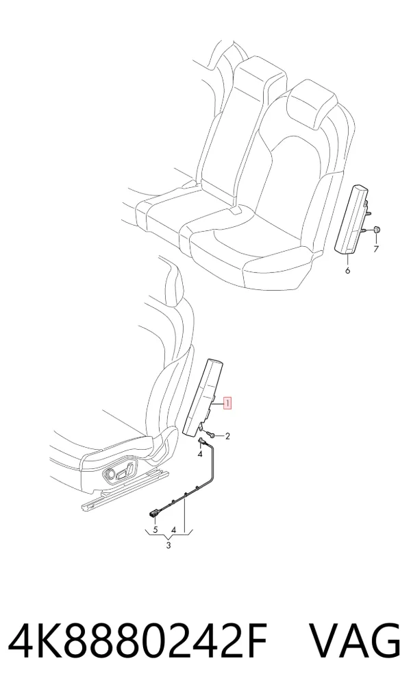 Airbag de respaldo del asiento derecho 4K8880242F VAG