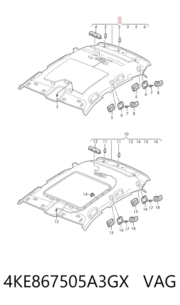 Techo interior 4KE867505A3GX VAG