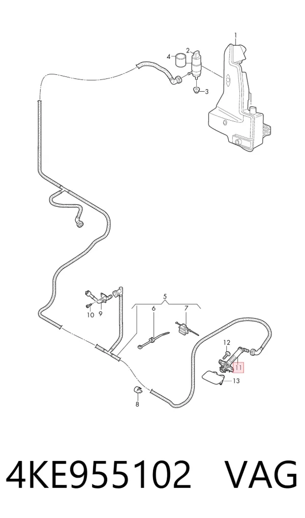 Tobera del lavador de faro delantero derecho 4KE955102 VAG