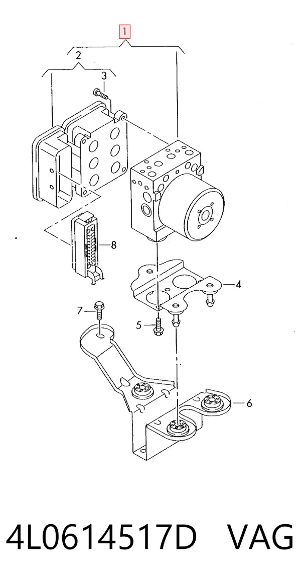 Módulo ABS 4L0614517D VAG