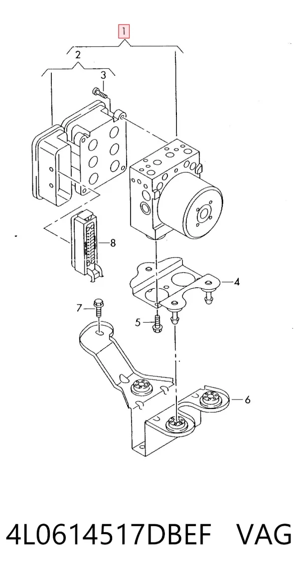 Módulo ABS 4L0614517DBEF VAG