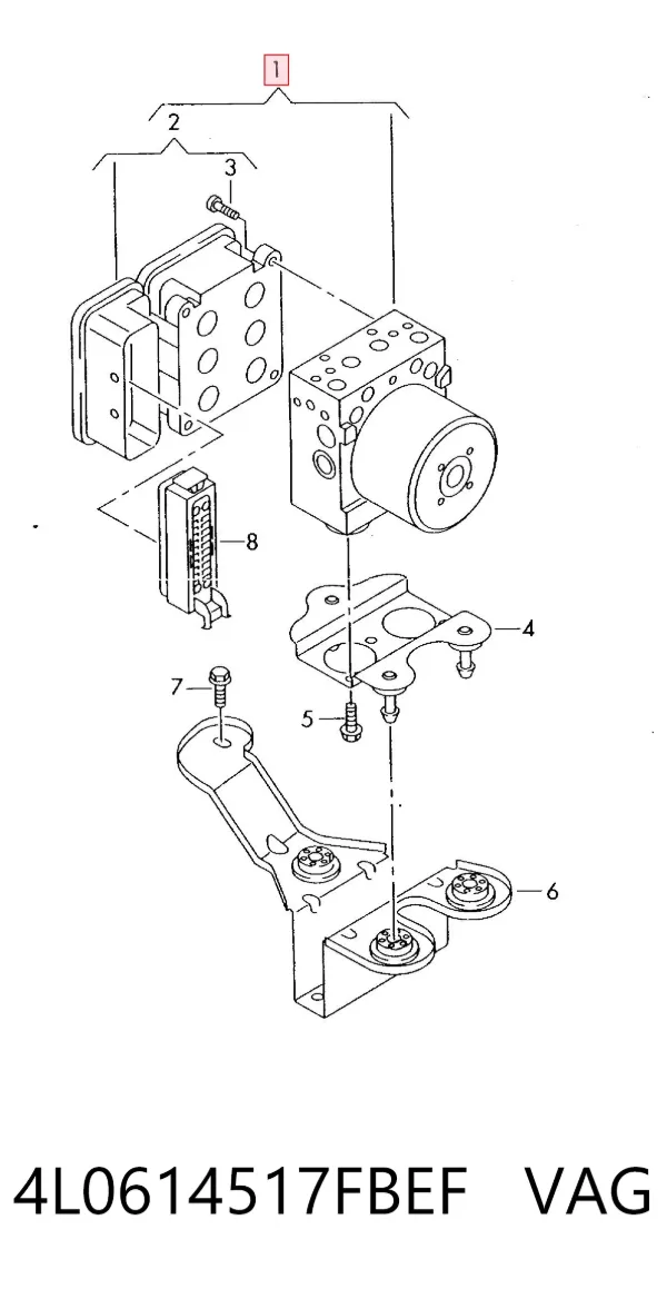 Módulo ABS 4L0614517FBEF VAG
