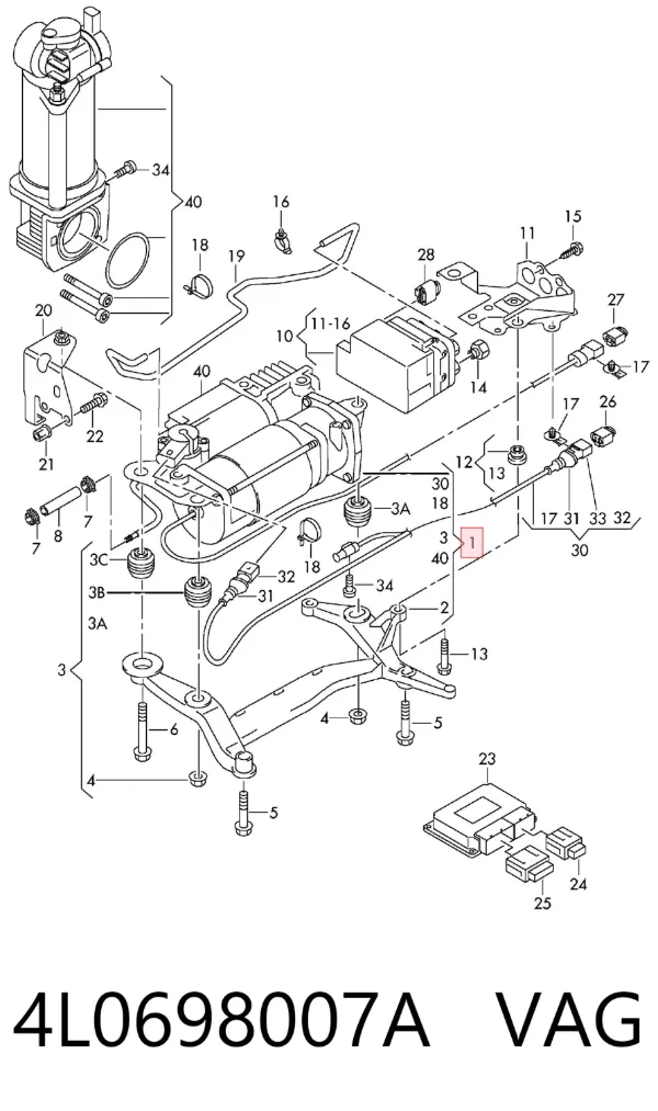 Compresor de suspensión neumática 4L0698007A VAG