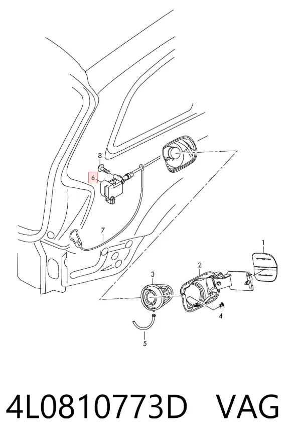 Motor tapa combustible 4L0810773D VAG