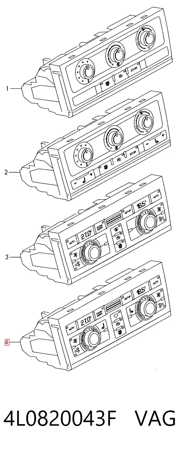 Unidad de control aire acondicionado 4L0820043F VAG