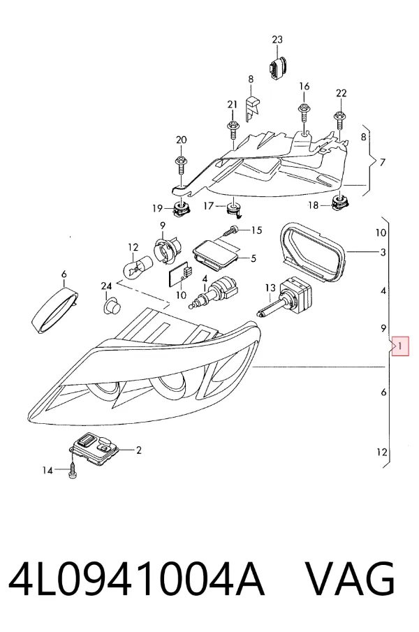 Faro derecho 4L0941004A VAG