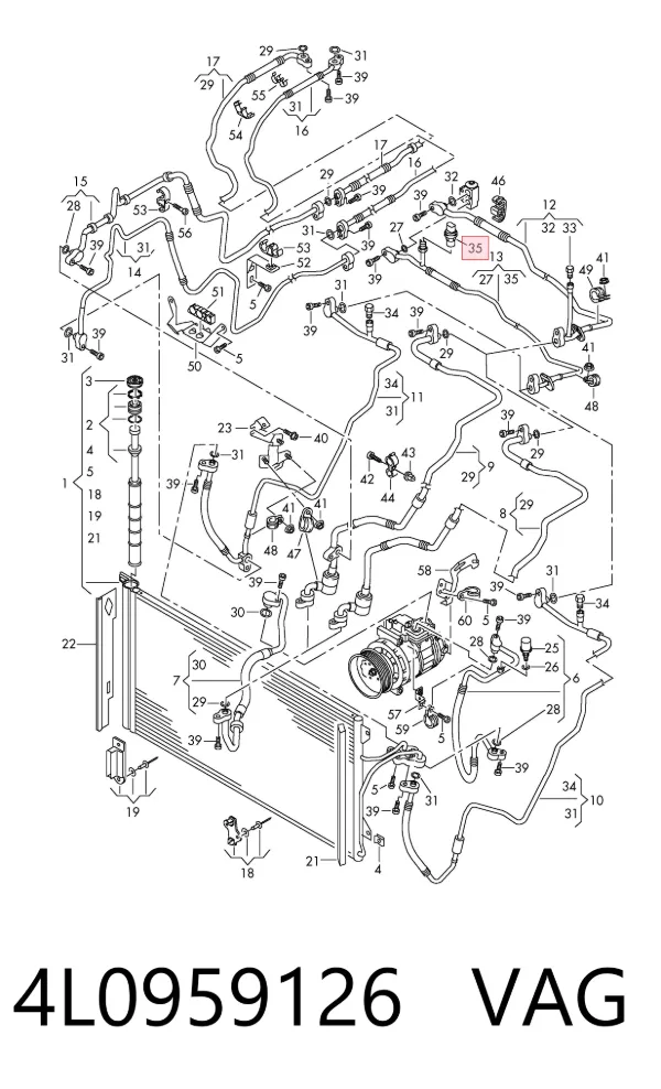 Sensor de presion de aire acondicionado 4L0959126 VAG