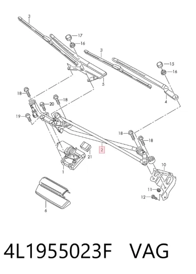 Trapezio del limpiaparabrisas VAG 4L1955023F