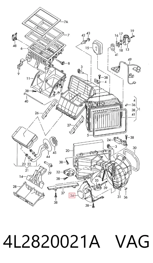 Ventilador habitáculo 4L2820021A VAG
