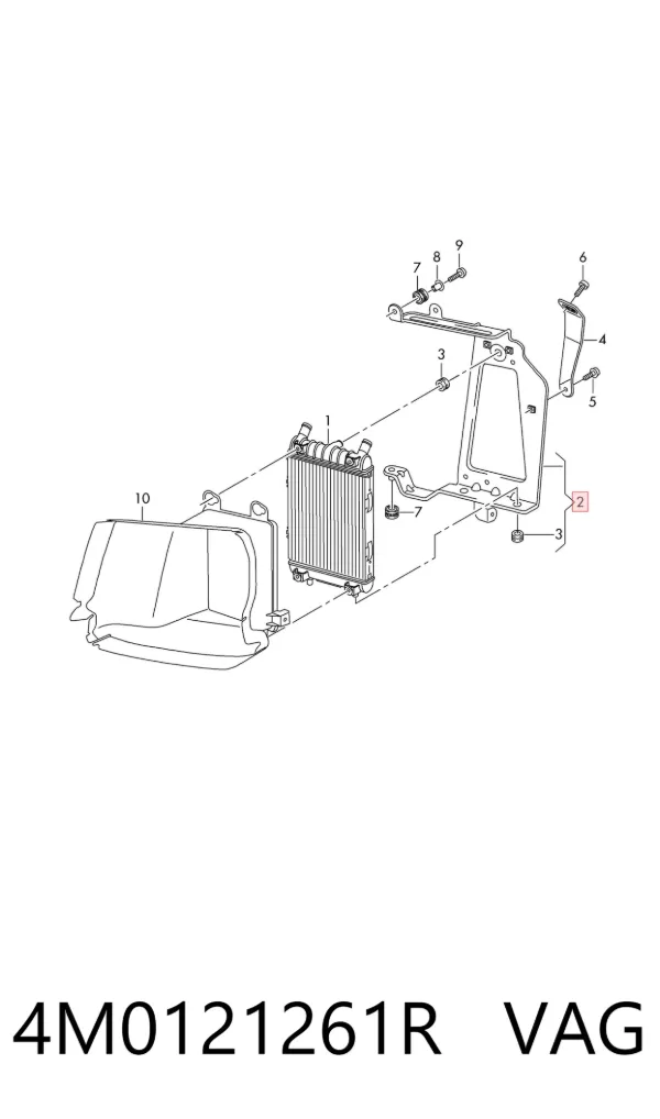 Soporte izquierdo del radiador 4M0121261R VAG