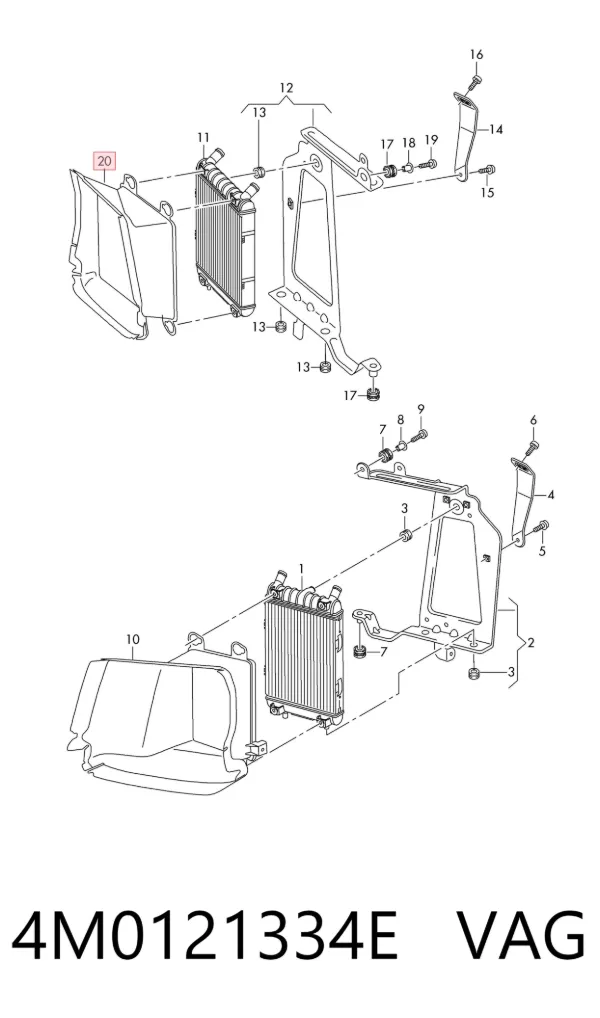 Bastidor radiador 4M0121334E VAG
