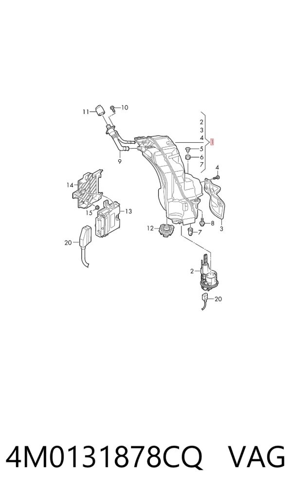 Deposito AdBlue Audi Q7 4MB, 4MG, 4MQ