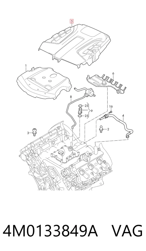Tapa motor 4M0133849A VAG