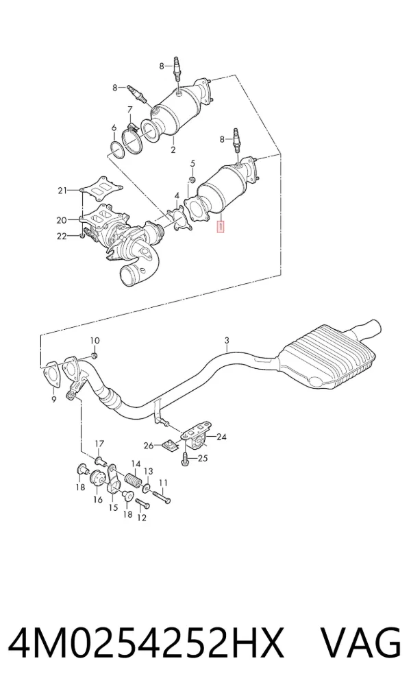 Catalizador 4M0254252HX VAG