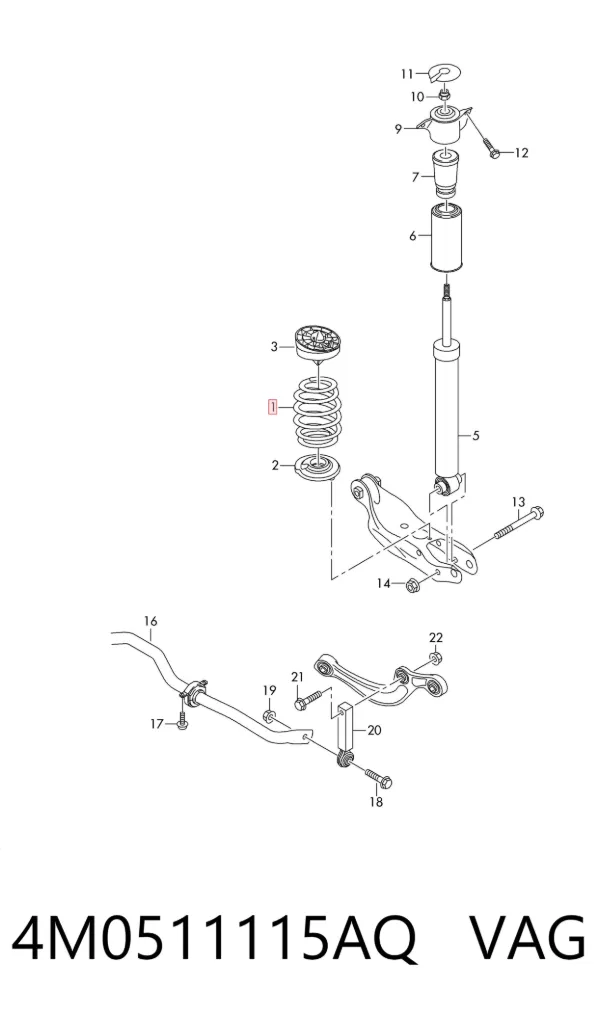 Muelle 4M0511115AQ VAG