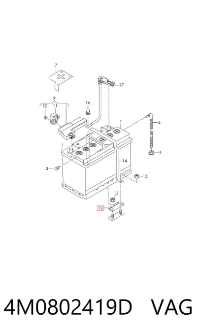 Soporte de batería VAG 4M0802419D
