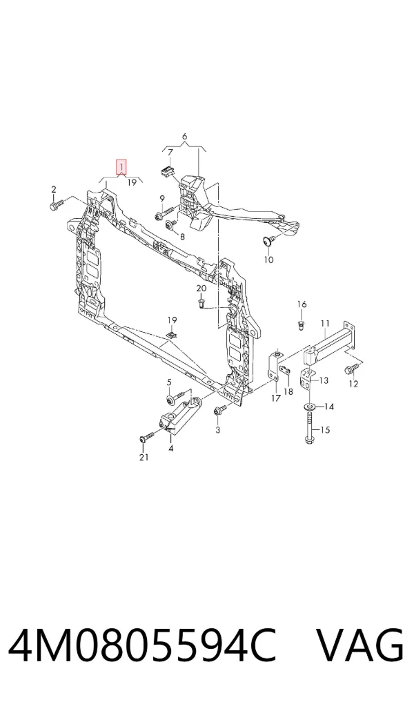 Soporte de radiador 4M0805594C VAG