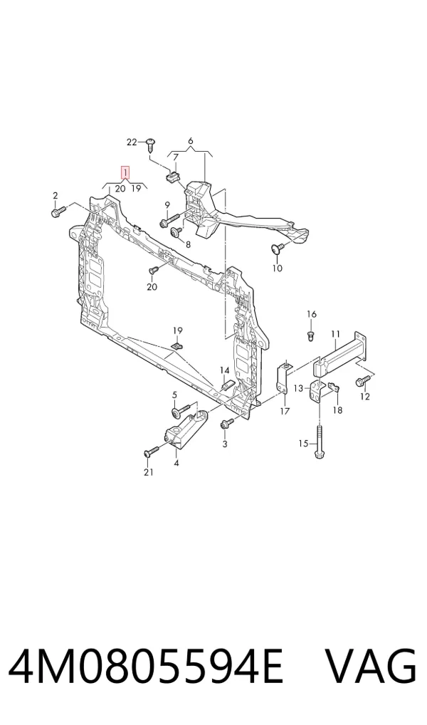 Soporte de radiador 4M0805594E VAG