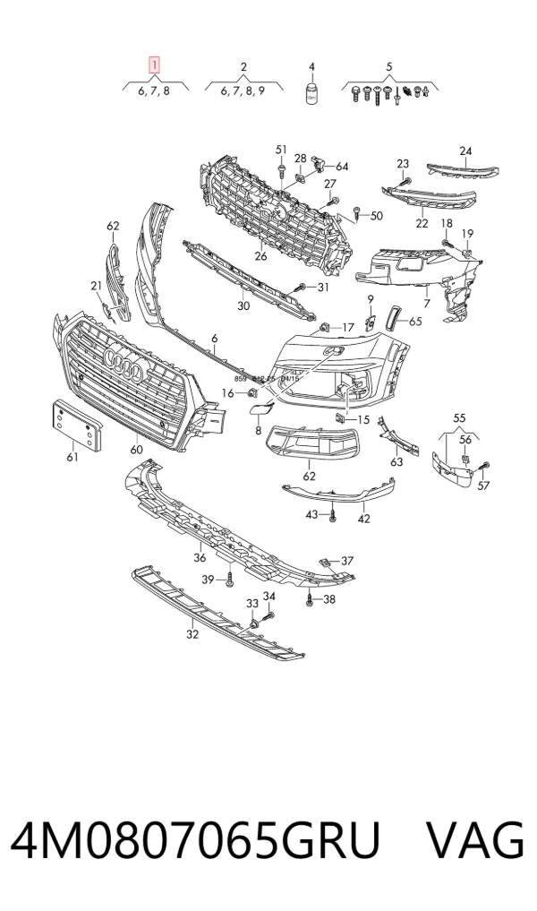 Paragolpes 4M0807065GRU VAG