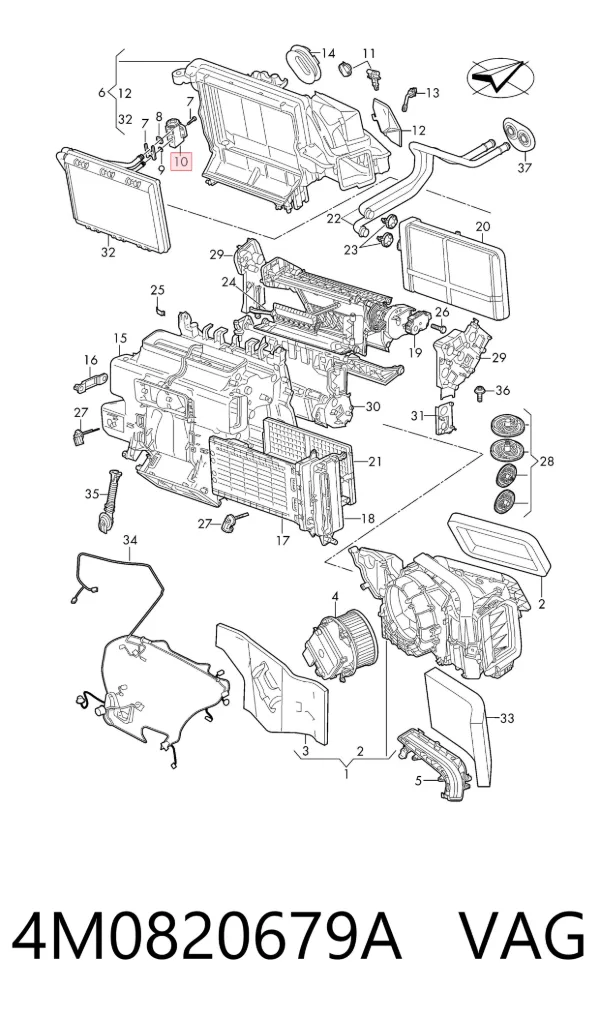 Válvula TRV del aire acondicionado 4M0820679A VAG