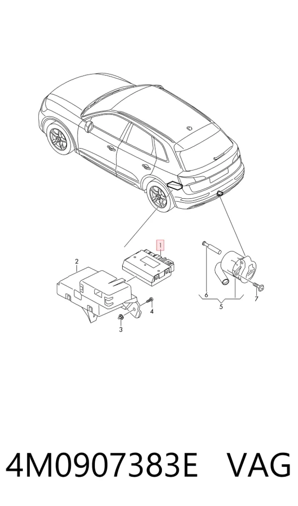 Módulo de enganche de remolque 4M0907383E VAG