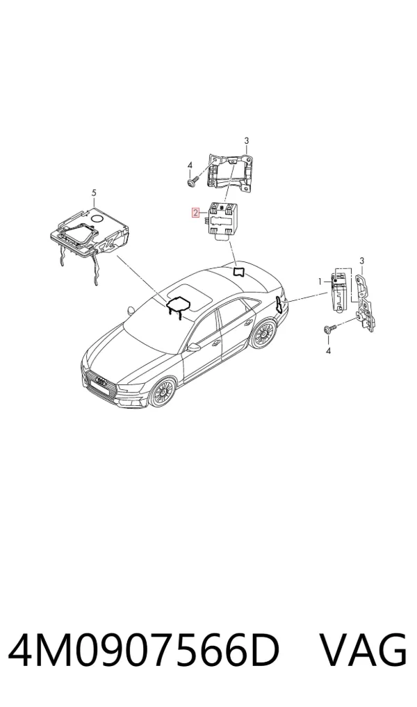 Radar de cambio de carril 4M0907566D VAG
