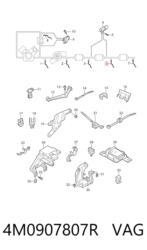 Sensor de óxidos de nitrógeno NOx 4M0907807R VAG