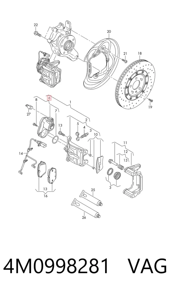 Motor del actuador de la pinza de freno trasera 4M0998281 VAG