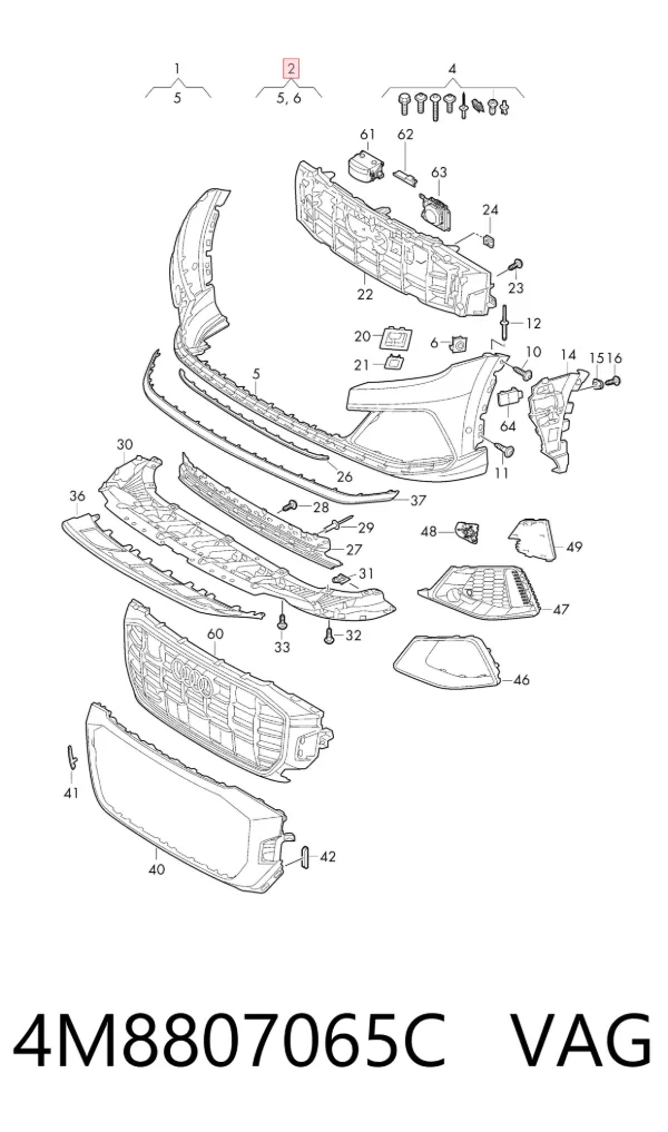 Paragolpes 4M8807065C VAG