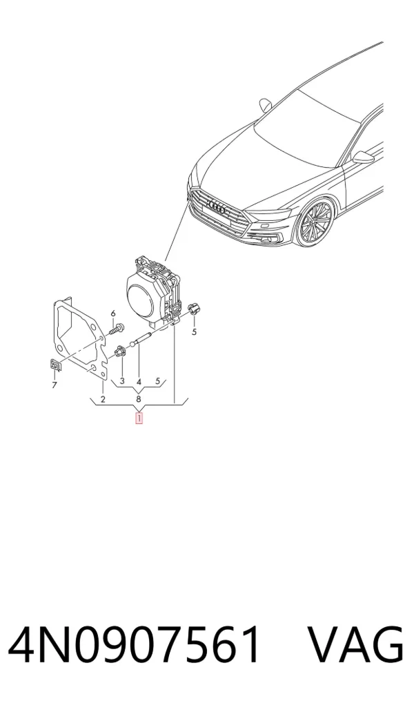 Sensor de distancia por radar 4N0907561 VAG