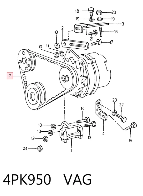 Correa de alternador 4PK950 VAG