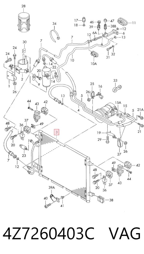 Condensador aire acondicionado 4Z7260403C VAG