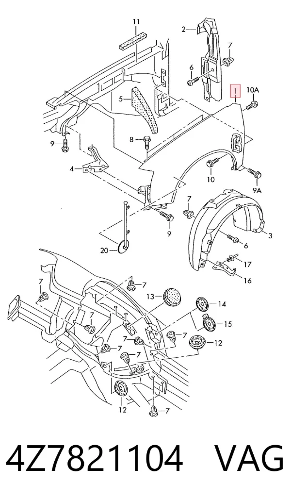 Aleta 4Z7821104 VAG