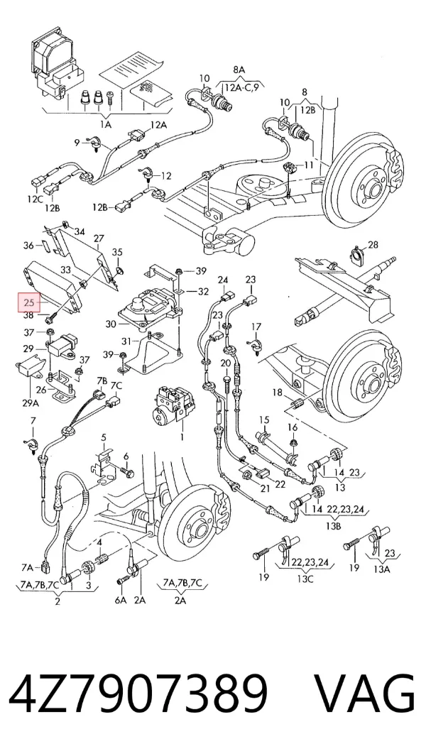 Módulo de control de ESP 4Z7907389 VAG