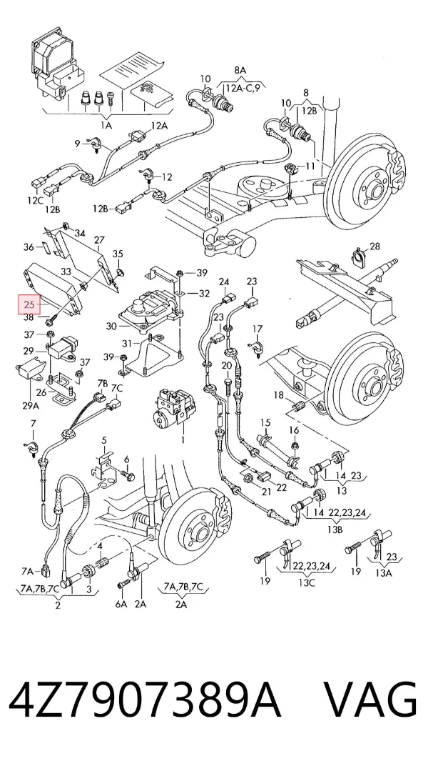 Módulo de control de ESP 4Z7907389A VAG