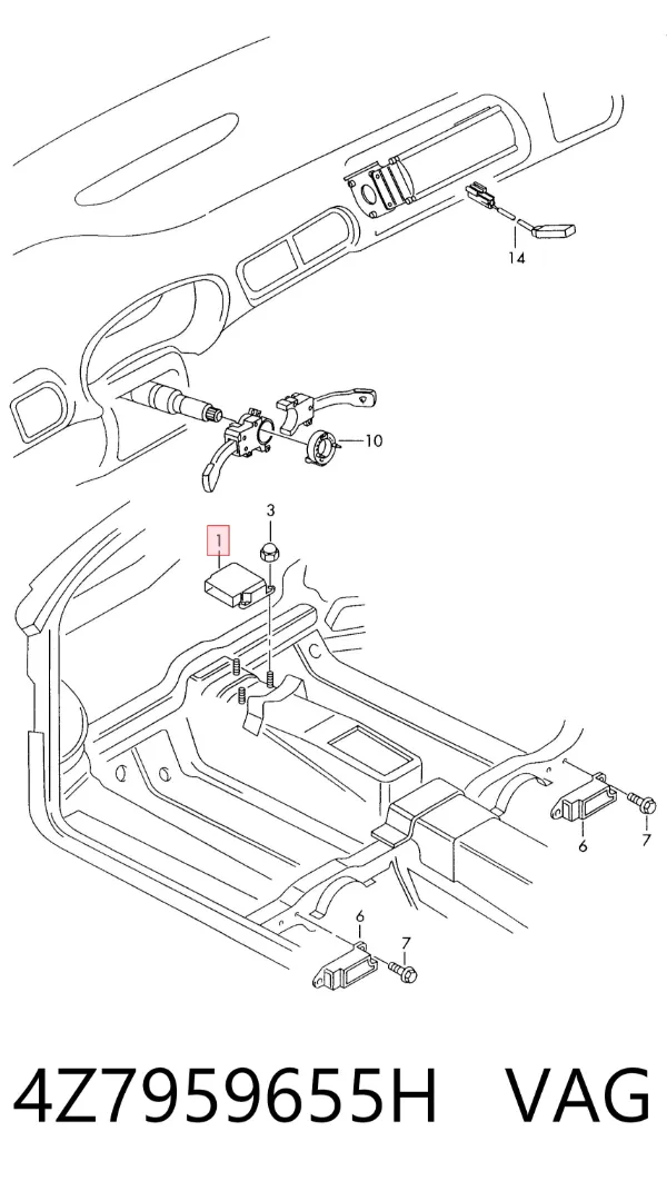 Módulo de control de airbag 4Z7959655H VAG