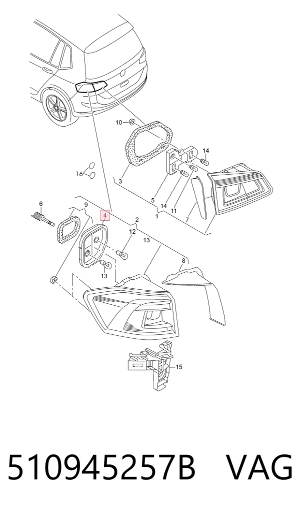 Portalámparas de faro 510945257B VAG